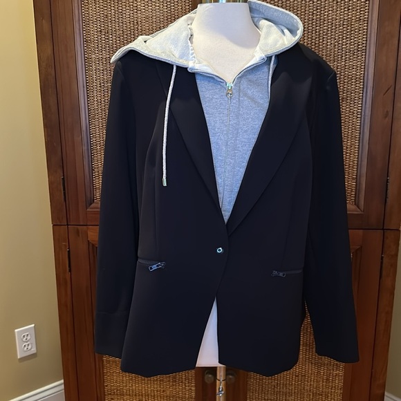 Veronica Beard Iconic Scuba Dickey Jacket in Navy with Grey Dickey Sz18 - Picture 6 of 15